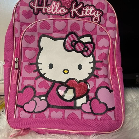 Hello Kitty Pink Backpack with Hearts - Picture 1 of 4